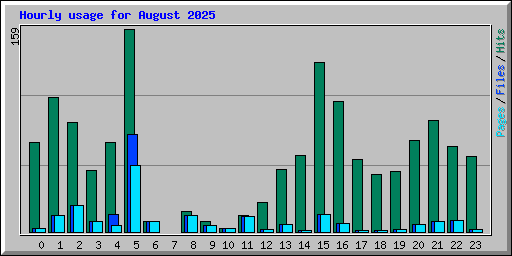 Hourly usage for August 2025